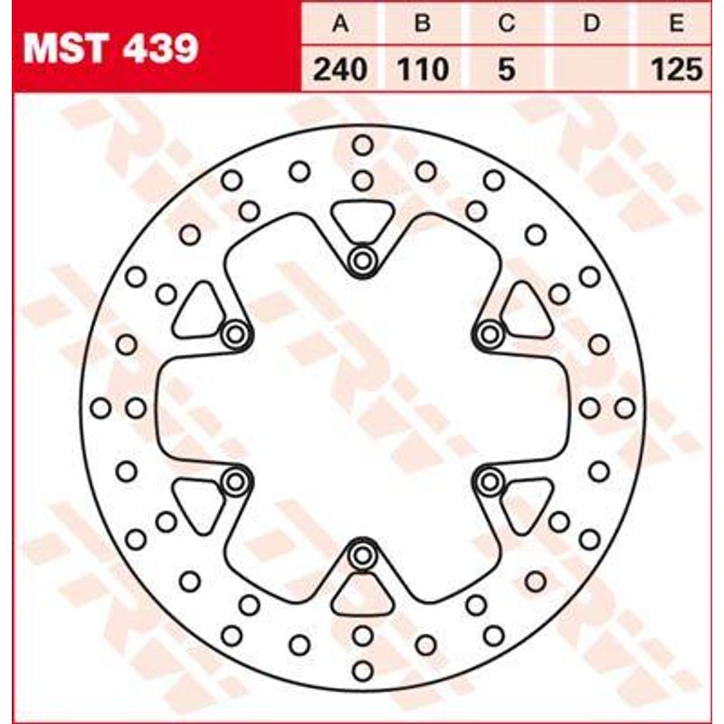 MST439 - TRW Round Fixed Brake Disc 240mm For Husqvarna 701Supermoto 2017-2022 Rear
