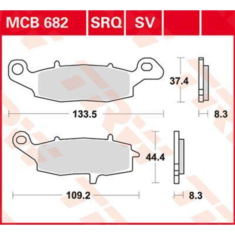 MCB682 - TRW All Round Sintered Metal Brake Pads For Suzuki DL 1000 V-Strom 2002-2007 Front/Left