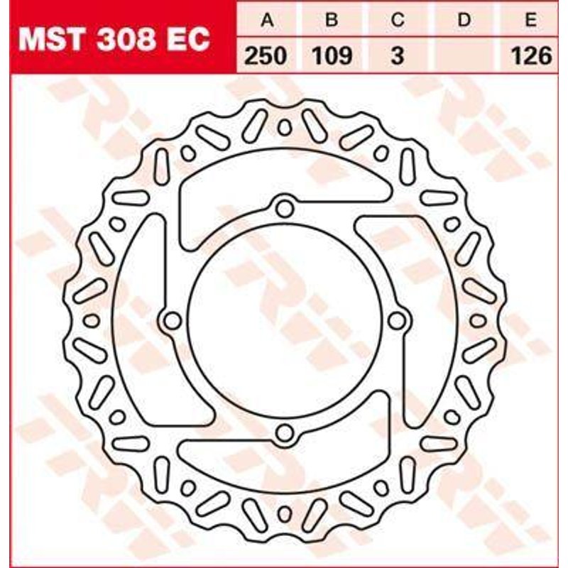 MST308EC - TRW EC Cross Design Brake Disc For Kawasaki KLX450R 2008-2016 Front