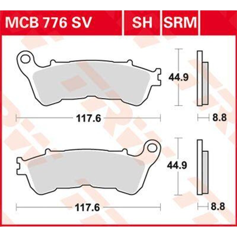 MCB776SRM - TRW SRM Series Sintered Brake Pads For Honda FES 125 2007-2012 Front