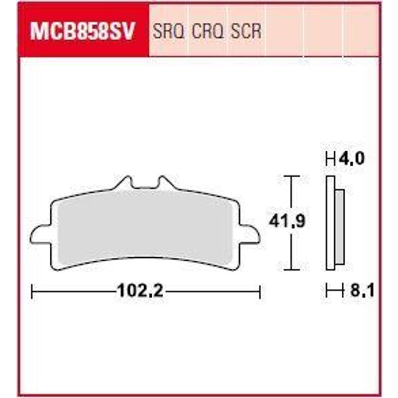 MCB858SV - TRW SV Series Sintered Brake Pads For Bimota BB3 1000 2014-2016 Front
