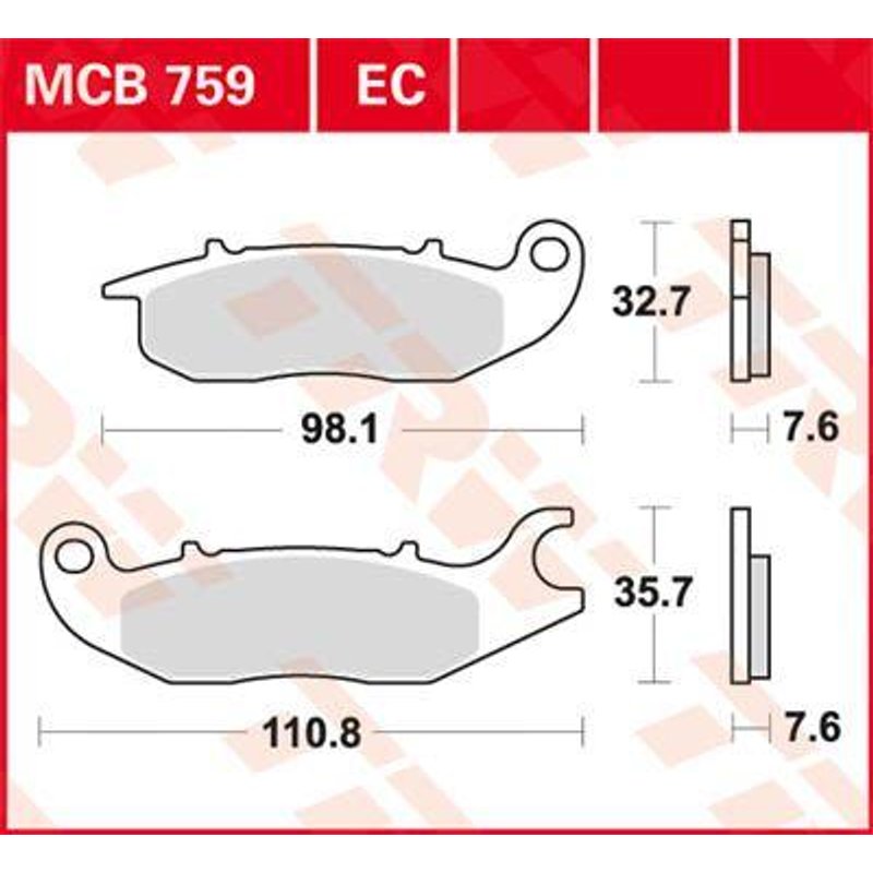 MCB759 - TRW All Round Sintered Metal Brake Pads For Honda ANF 125 Innova 2007-2012 Front