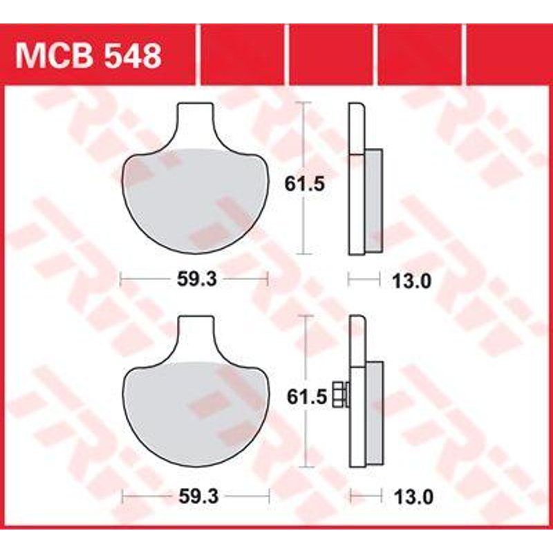 MCB548 - TRW All Round Sintered Metal Brake Pads For Harley Davidson FLHS 1340 Electra Glide Sport 1990 Front