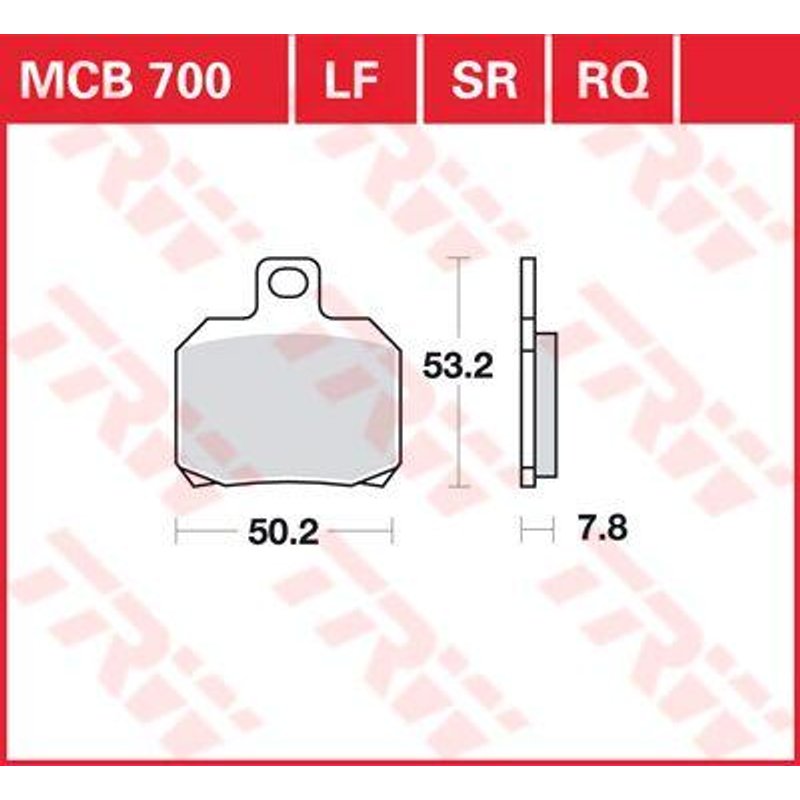 MCB700 - TRW All Round Sintered Metal Brake Pads For Ducati 1098 2007-2008 Rear