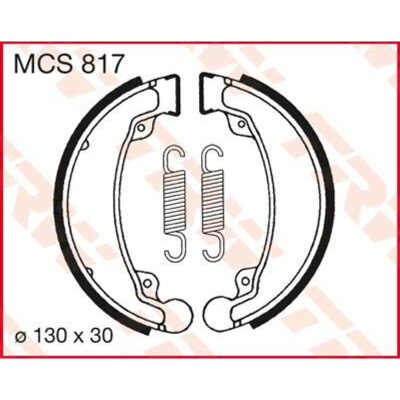 MCS817 - TRW Brake Shoes For Honda CB 125 B 1976-1977 Rear