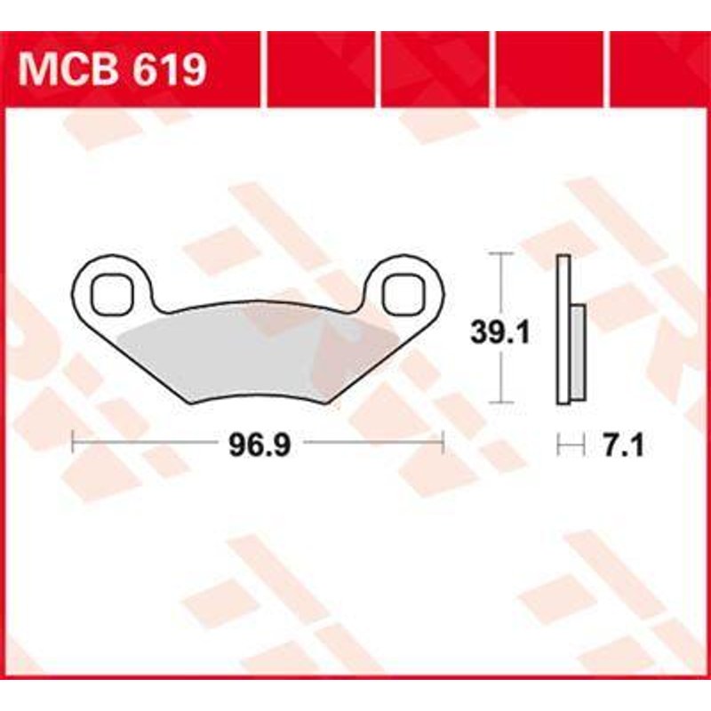 MCB619 - TRW All Round Sintered Metal Brake Pads For Polaris Outlaw 450 MXR 2009-2010 Rear