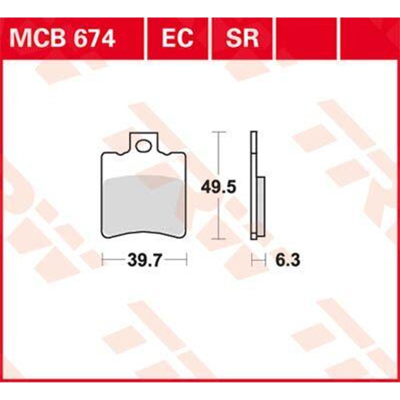MCB674 - TRW All Round Sintered Metal Brake Pads For Benelli 491 50 AC 2001-2004 Front