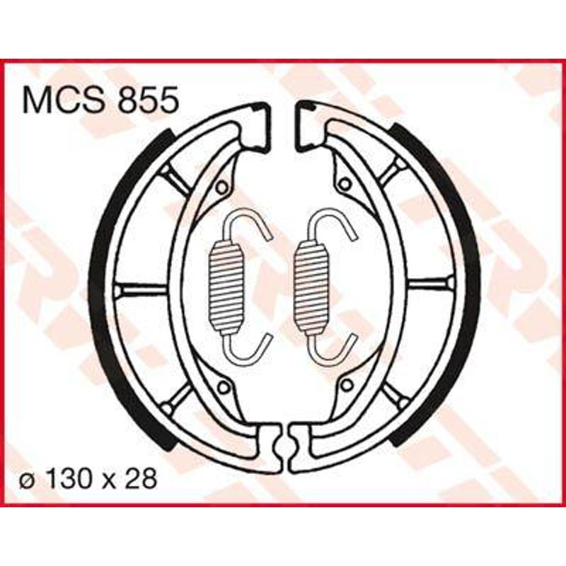 MCS855 - TRW Brake Shoes For Kawasaki BN125 1998-2007 Rear