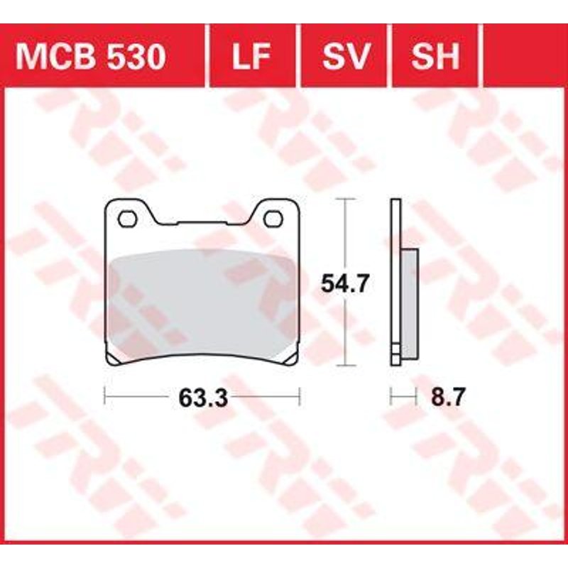 MCB530 - TRW All Round Sintered Metal Brake Pads For Yamaha BT 1100 2002-2006 Rear
