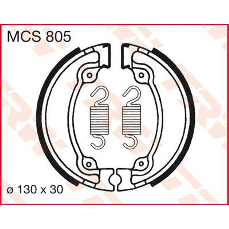 MCS805 - TRW Brake Shoes For Honda CA 125 1995-2000 Rear
