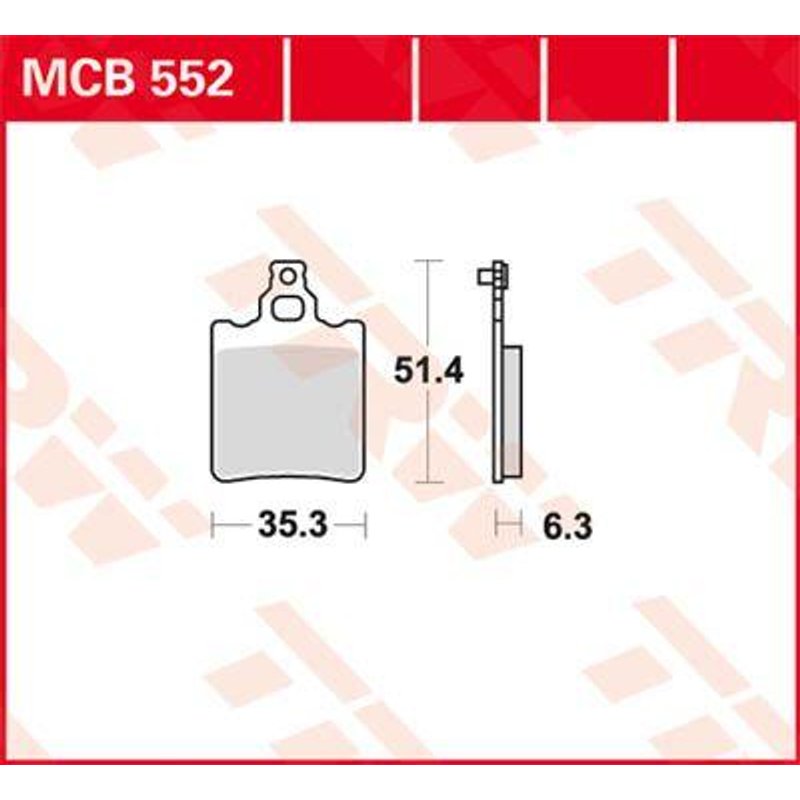 MCB552 - TRW All Round Sintered Metal Brake Pads For Aprilia Climber 280 R 1989-1995 Rear
