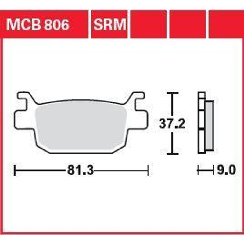 MCB806SRM - TRW SRM Series Sintered Brake Pads For Honda FES 125 2007-2012 Rear