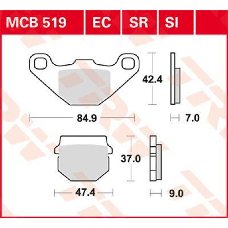 MCB519 - TRW All Round Sintered Metal Brake Pads For TGB 101S 50 2010-2011 Front