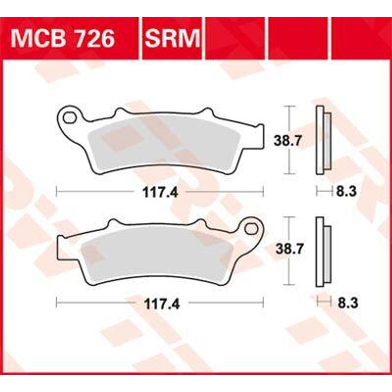 MCB726SRM - TRW SRM Series Sintered Brake Pads For Aprilia Atlantic 125 2003-2009 Front