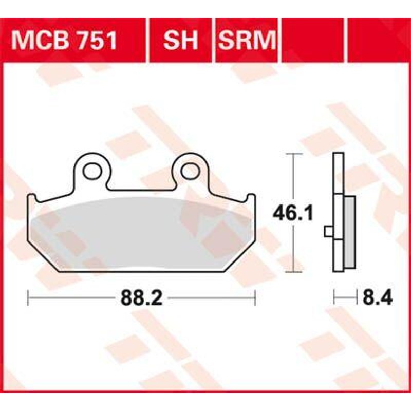MCB751SRM - TRW SRM Series Sintered Brake Pads For Suzuki AN 400 Burgman 2007-2009 Rear