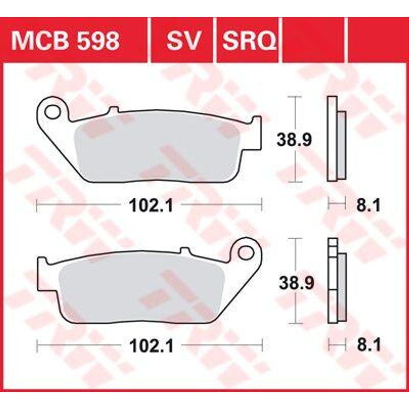 MCB598 - TRW All Round Sintered Metal Brake Pads For Triumph Adventurer 900 1996-2001 Fit Front Or Rear