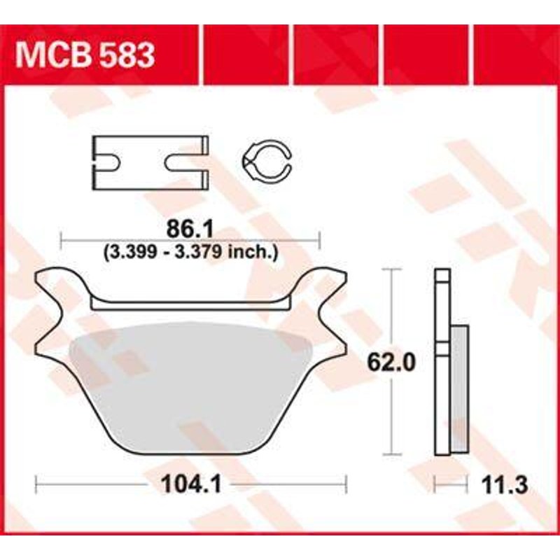 MCB583 - TRW All Round Sintered Metal Brake Pads For Harley Davidson FLSTC1340 Heritage Softail Classic 1990 Rear