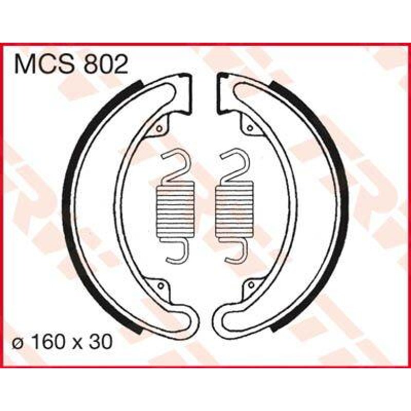 MCS802 - TRW Brake Shoes For Honda CB 250 G 1974-1976 Rear