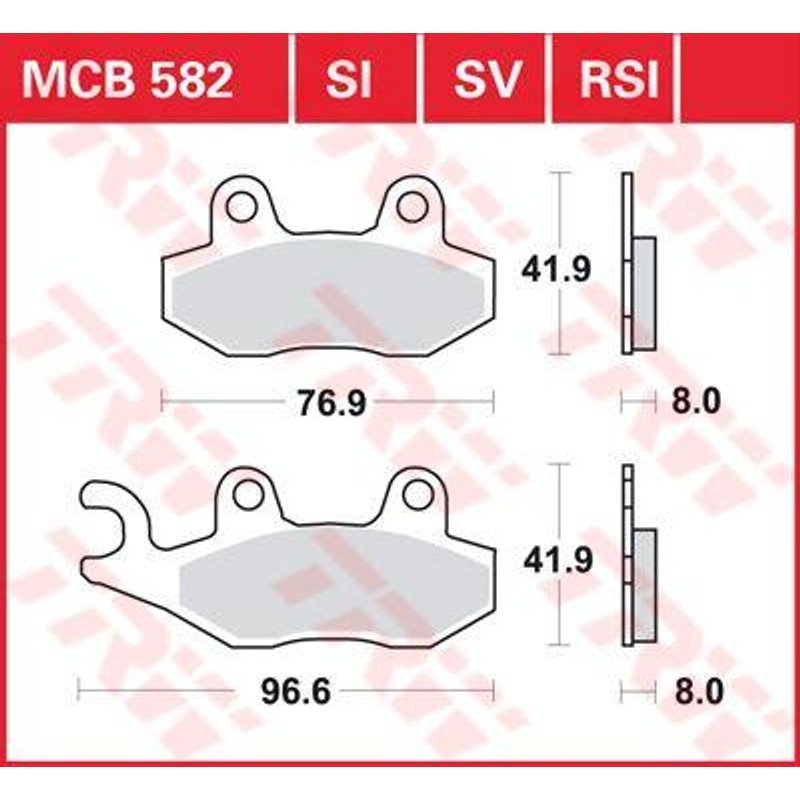 MCB582 - TRW All Round Sintered Metal Brake Pads For Triumph America 800 2002-2006 Rear