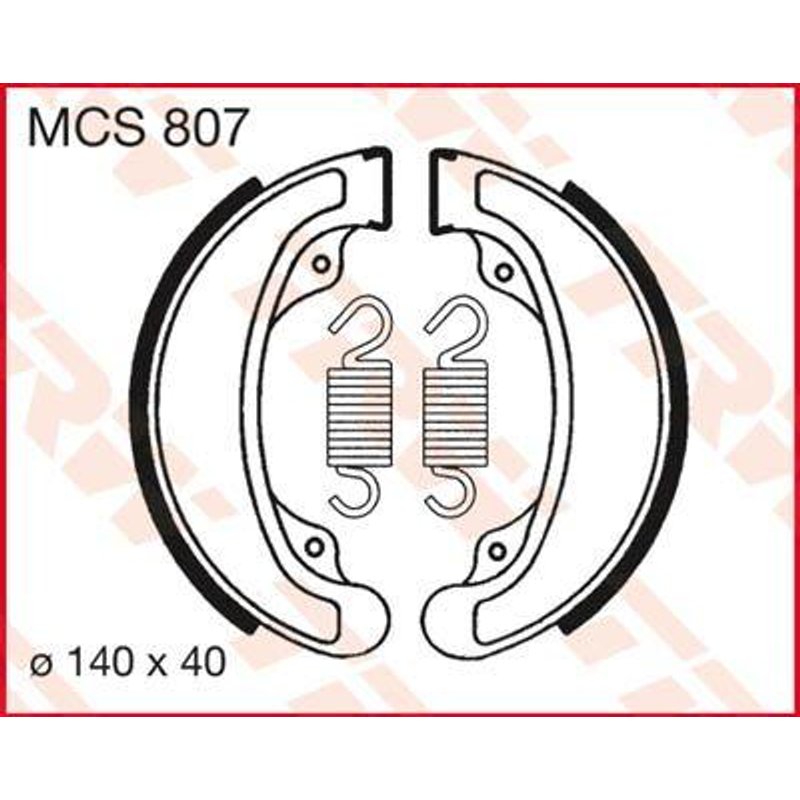 MCS807 - TRW Brake Shoes For Honda CB 250 N 1979-1981 Rear