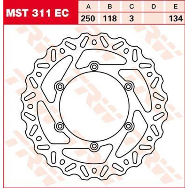 MST311EC - TRW EC Cross Design Brake Disc For Suzuki DR125SM 2008-2012 Front