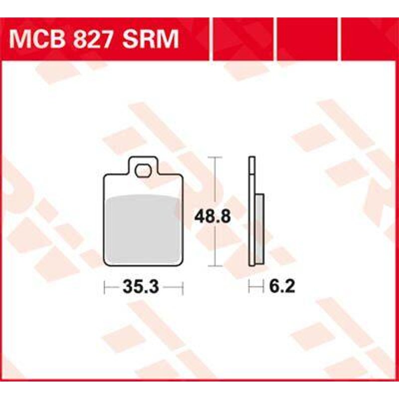MCB827SRM - TRW SRM Series Sintered Brake Pads For Vespa ET2 50 1997-2005 Front