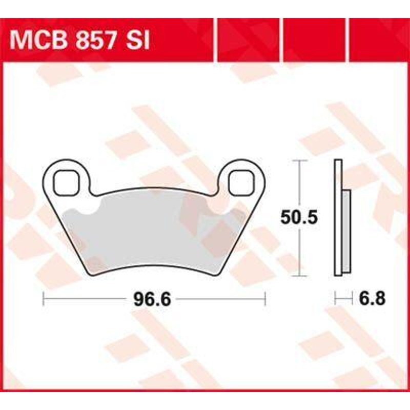 MCB857SI - TRW SI Series Sintered Brake Pads For Polaris Ranger 700 Crew 4X4 Rear
