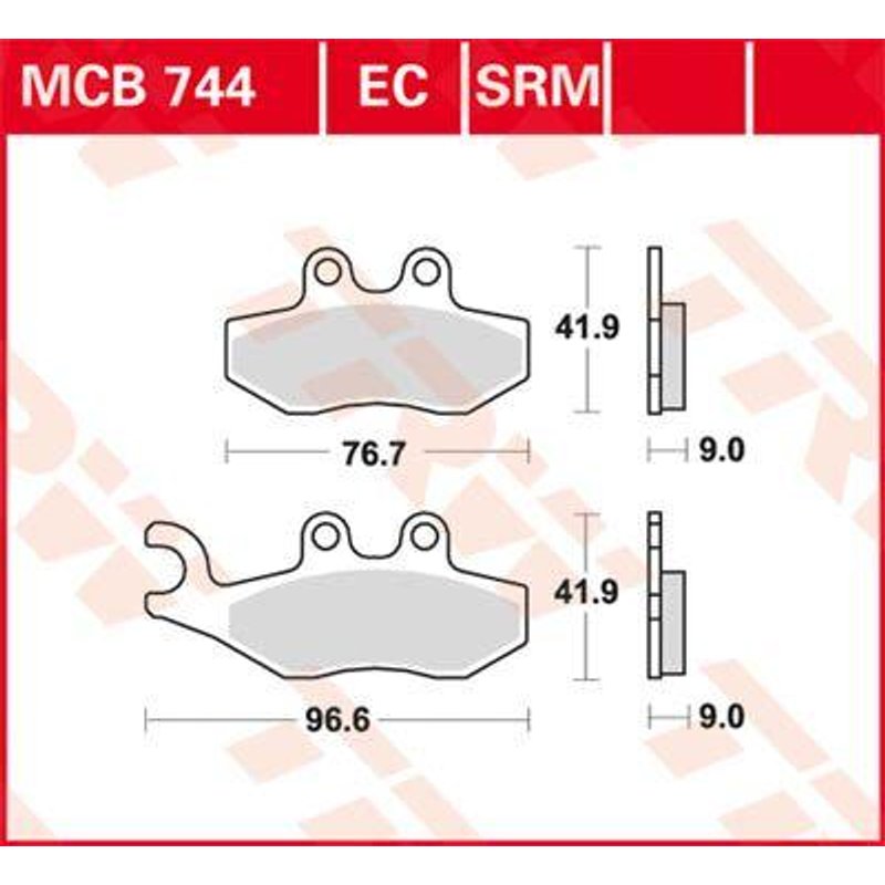 MCB744SRM - TRW SRM Series Sintered Brake Pads For Vespa 946 125 2014-2017 Front