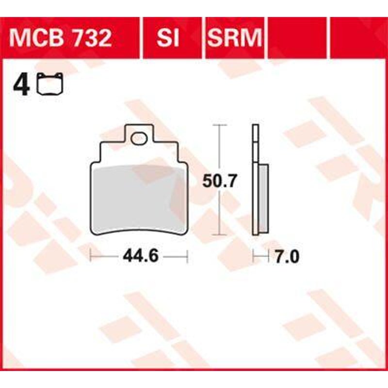 MCB732 - TRW All Round Sintered Metal Brake Pads For Kymco KXR250 2X4 Mongoose 2004-2007 Rear