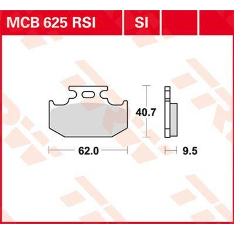 MCB625SI - TRW SI Series Sintered Brake Pads For Suzuki DR250SE Djebel 1995-1997 Rear