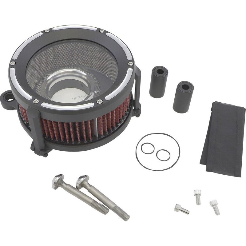 TM-1021RC - Trask Assault Charge High-Flow Air Cleaner For Harley Davidson FLD 1690 2012-2013 - Black/Reverse Cut