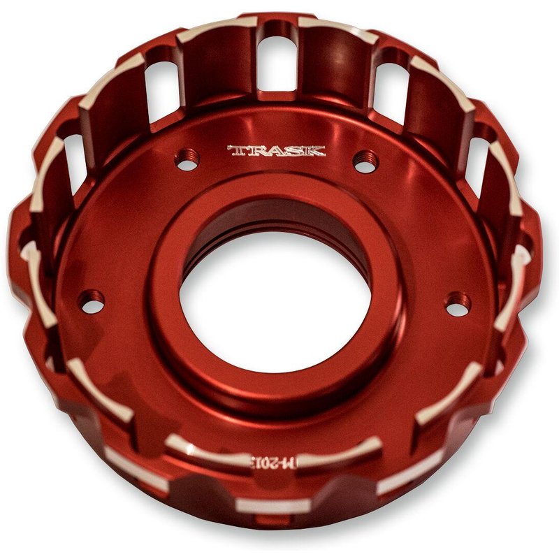 TM-2013 - Trask Billet Clutch Basket For Harley Davidson FLD 1690 2012-2013 - Red