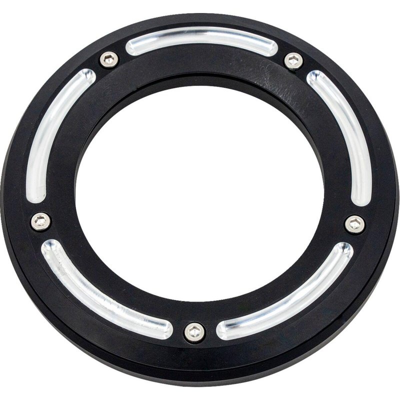 TM-0040RC - Trask Assault Derby Cover with Window For Harley Davidson FLD 1690 2012-2013 - Black/Reverse Cut