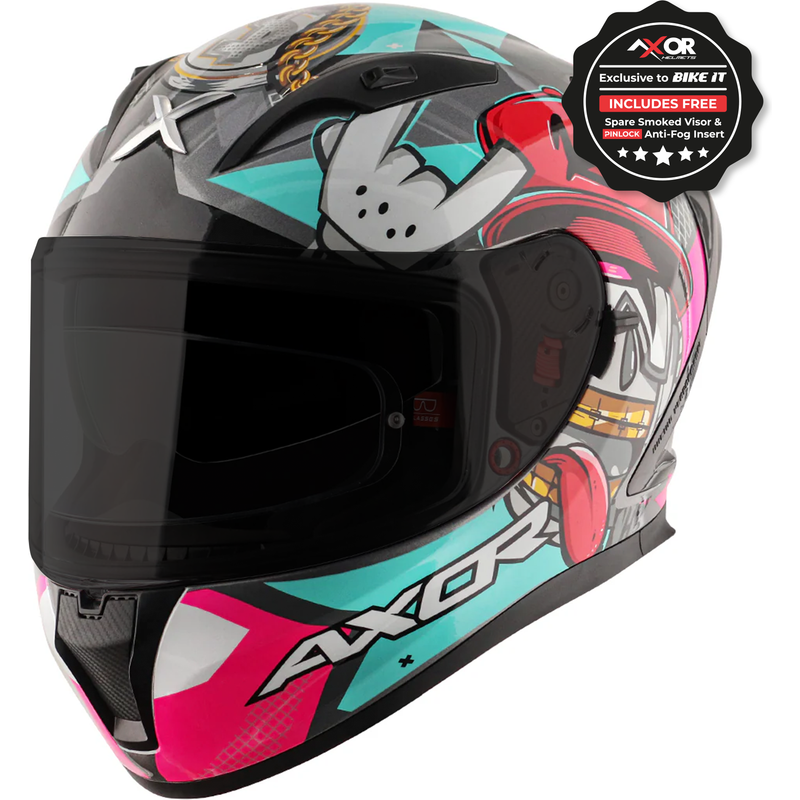 Axor Street Full Face Helmet - Hip Hop Athena Grey Mint Gloss