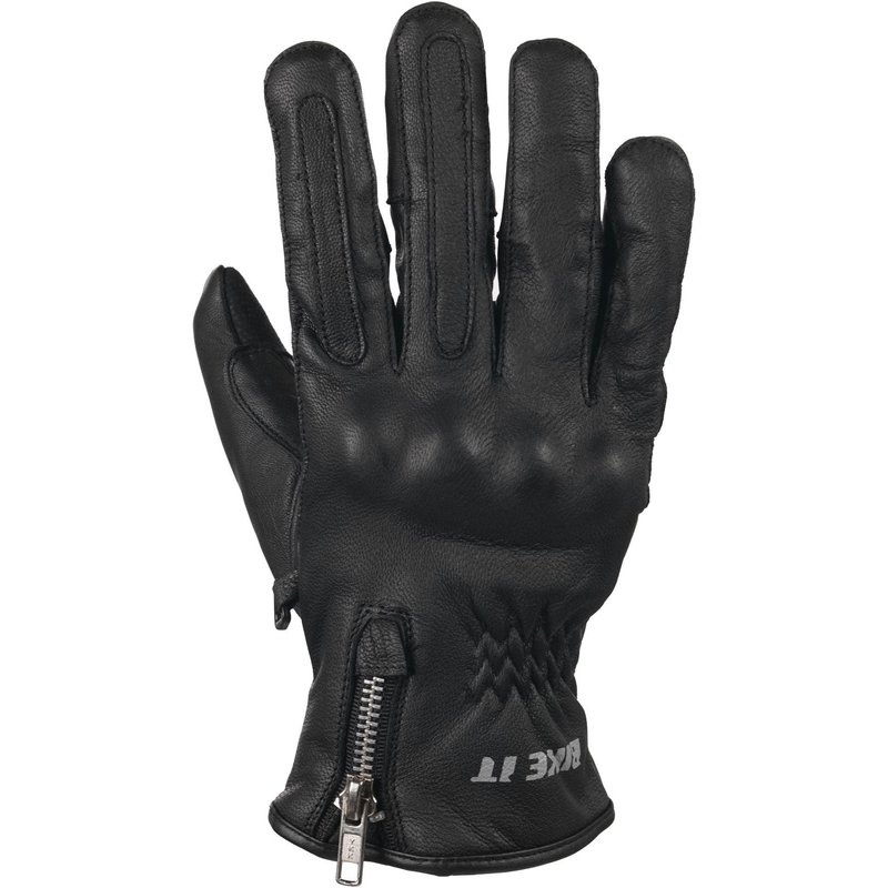 Bike It AMP Road Leather Motorcycle Gloves Black