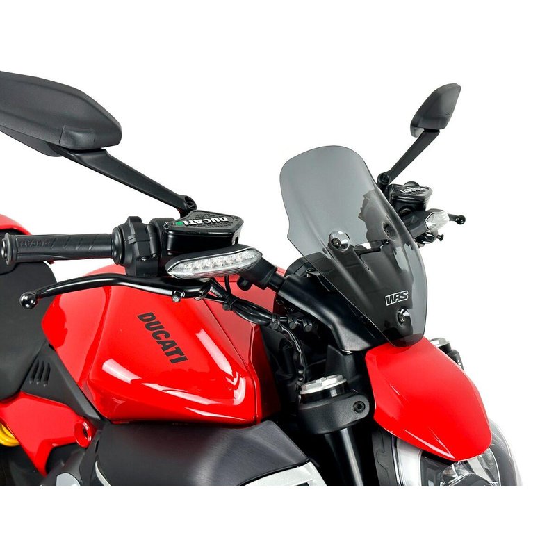 DU030FS - WRS Windscreen For Ducati Diavel V4 1200 ABS 2023-2025 28.5 cm (11-1/4") - Dark Smoke
