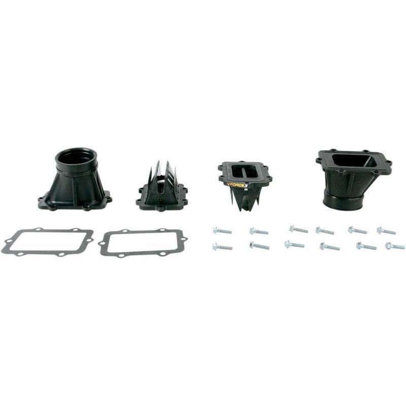 V3127R-873A-2 - Moto Tassinari V-Force 3 Reed Valve Set with Intake Boot For Ski-Doo Expedition 600 E-TEC 2011-2017 - Black