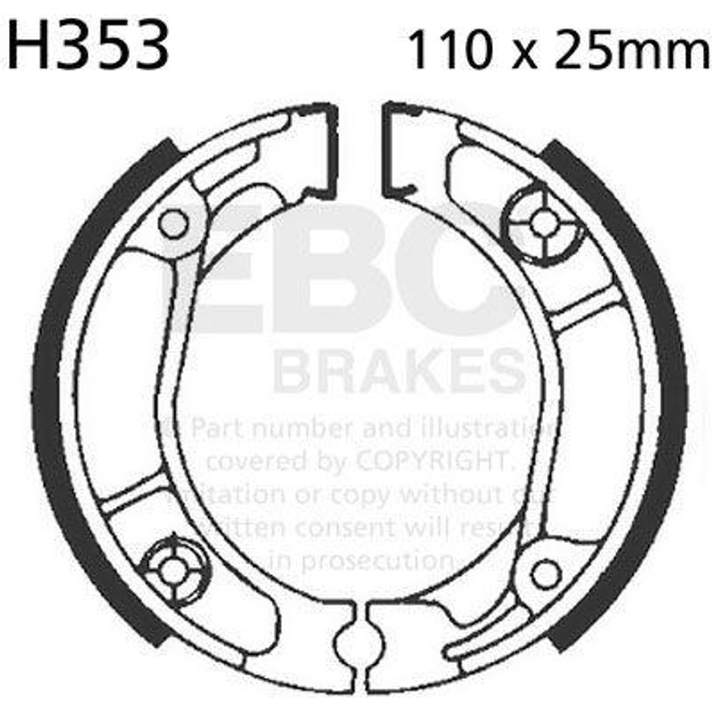 H353 - EBC Standard Brake Shoes For Honda AFS 110 Wave 2012-2016 Rear