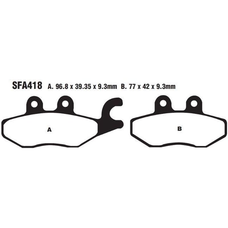 SFA418 - EBC SFA Series Organic Scooter Brake Pads For Piaggio Beverly 125 I.E. 2011-2015 Rear