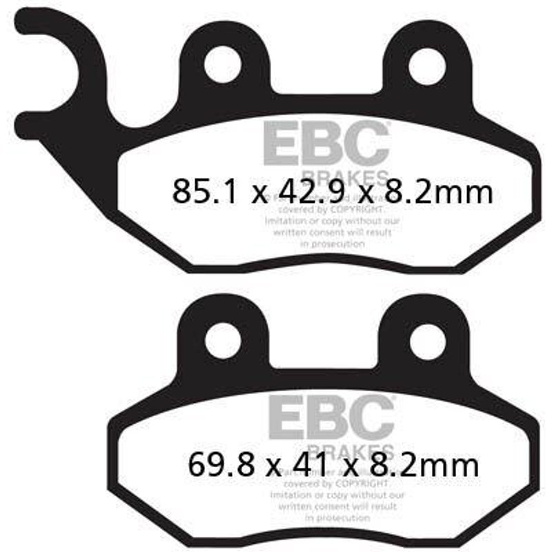 SFA264HH - EBC SFA-HH Series Sintered Scooter Brake Pads For Adiva AD 125 2009-2011 Front