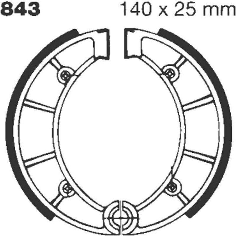 843G - EBC G Grooved Brake Shoes For Gilera Arcore 125 1973-1977 Front