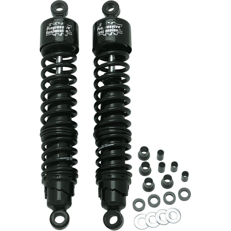 413-4039B - Progressive Suspension 413 Series Shocks For Harley Davidson XL1200C 1996-2019 Rear 381.00 mm (15.00") - Black
