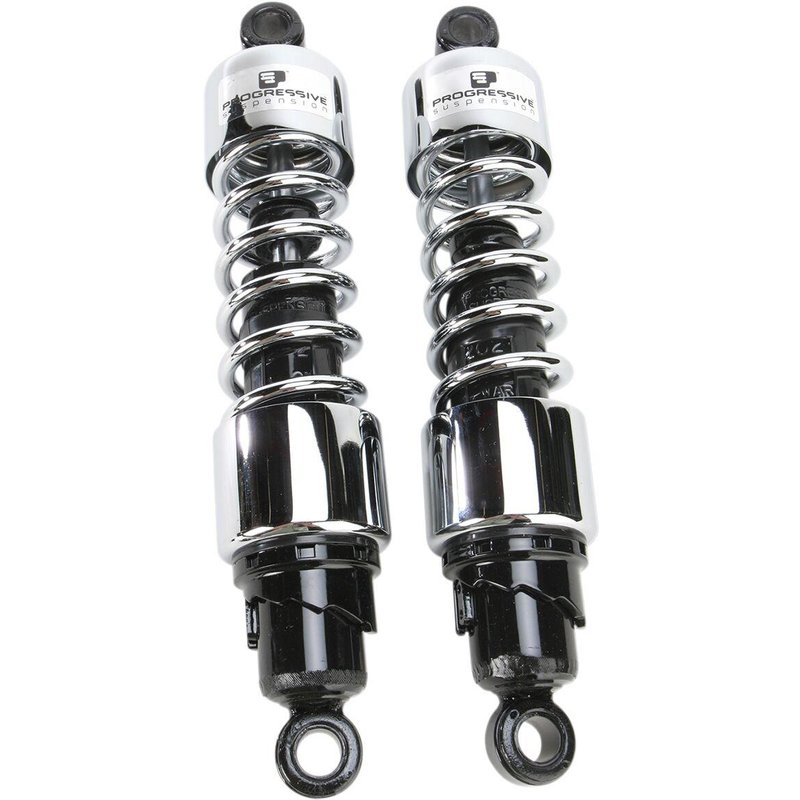 412-4218C - Progressive Suspension 412 Series Cruiser Shocks For Honda VF700C Magna 1985-1986 330mm (13.00") - Black/Chrome
