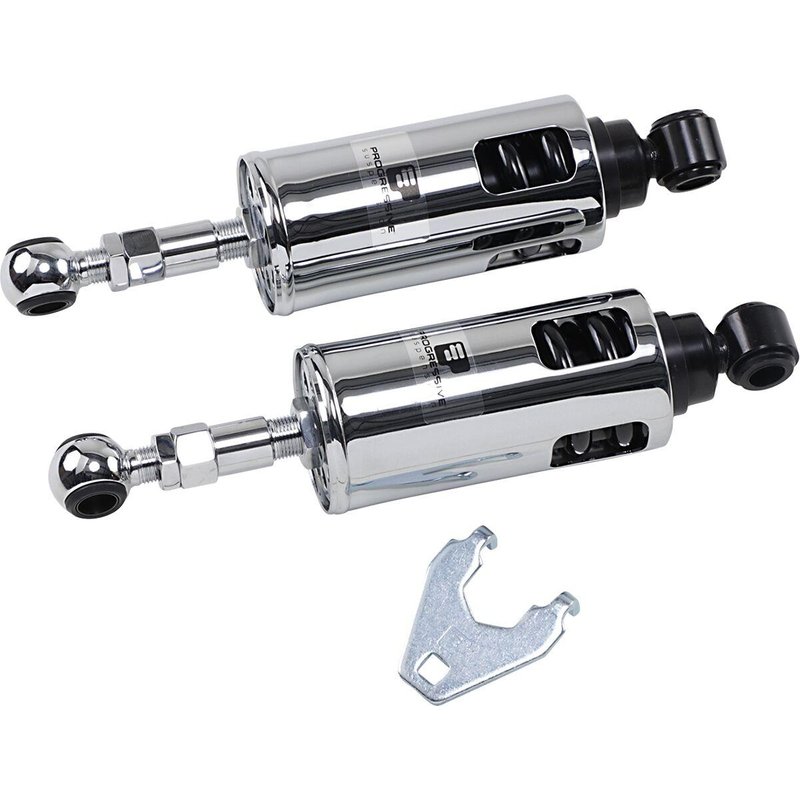 422-4001C - Progressive Suspension 422 Series Shocks For Harley Davidson FLST 1340 1989-1990 - Chrome