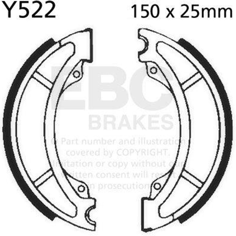 Y522 - EBC Standard Brake Shoes For Yamaha RD 125 1973-1974 Front