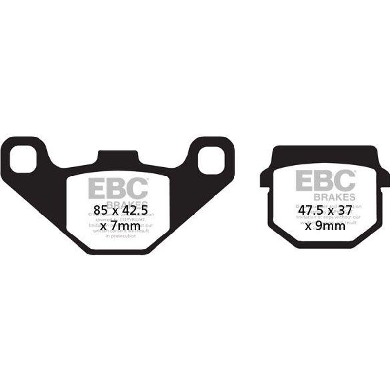 SFA083HH - EBC SFA-HH Series Sintered Scooter Brake Pads For Quadro 350 D 2012-2014 Rear
