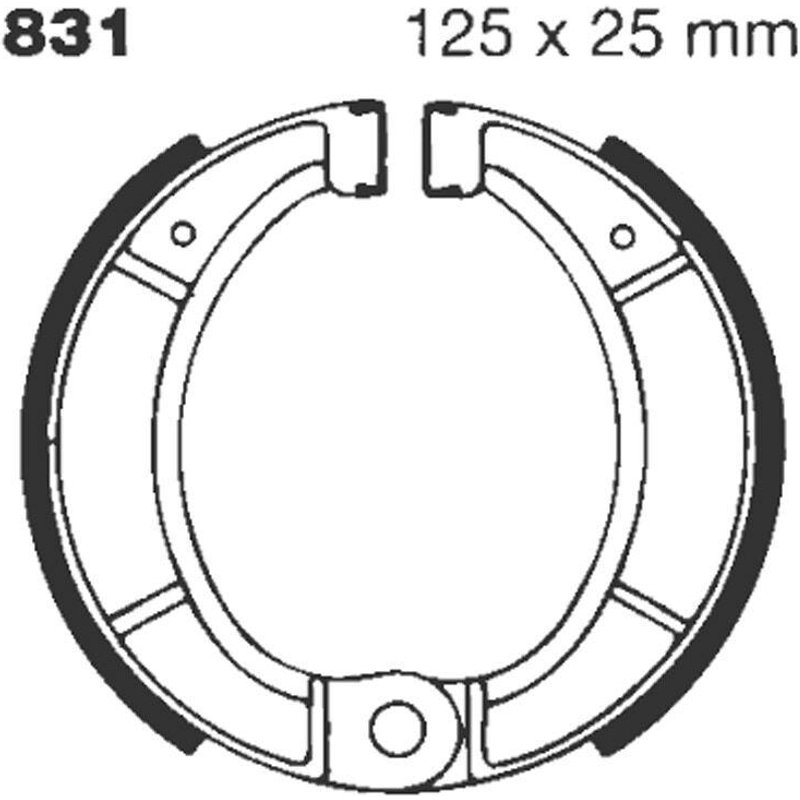 831G - EBC G Grooved Brake Shoes For Bultaco Lobito 175 1966-1968 Fit Front Or Rear