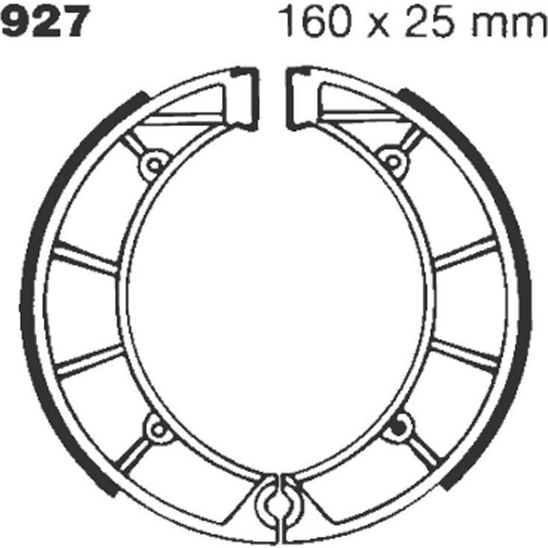 927G - EBC G Grooved Brake Shoes For Moto Morini Kanguro 350 1982-1986 Rear