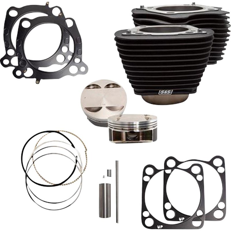 910-0681A - S&S Cycle Cylinder Kit For Harley Davidson FLDE 1750 ABS 2018-2020 - Non-Highlighted Fins/Wrinkle Black