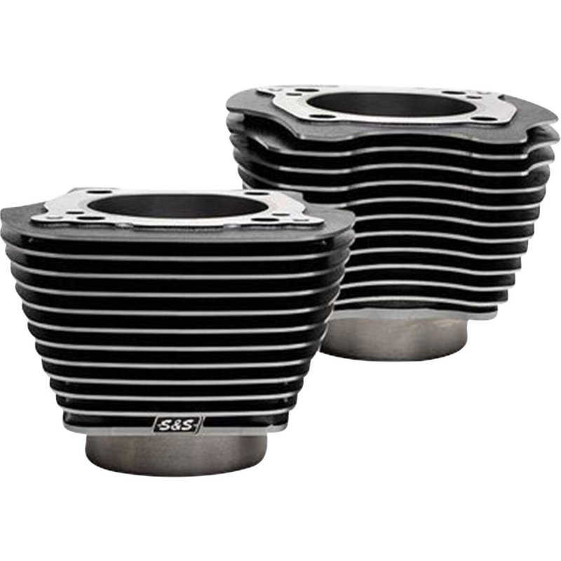 910-0739A - S&S Cycle Cylinder Set For Harley Davidson FLDE 1750 ABS 2018-2020 - Black Granite/Highlighted Fins
